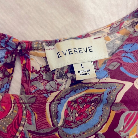 EVEREVE Scoop Neck 3/4 Sleeve Pattern Top Size L - Picture 3 of 10